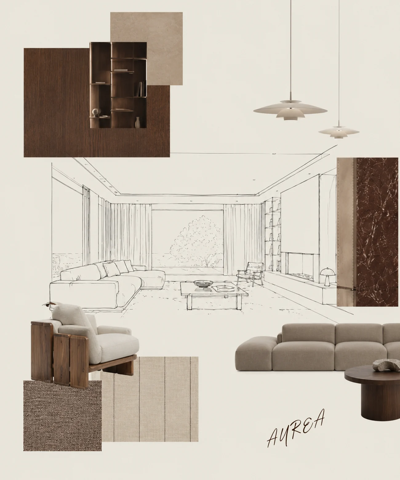 Materials and a room sketch.