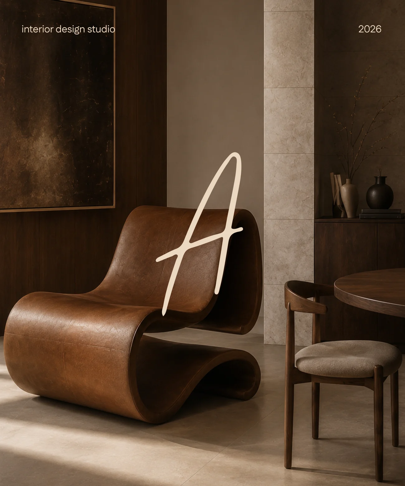 The monogram in an interior.