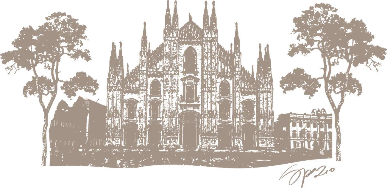 Milan Cathedral, drawn by hand.